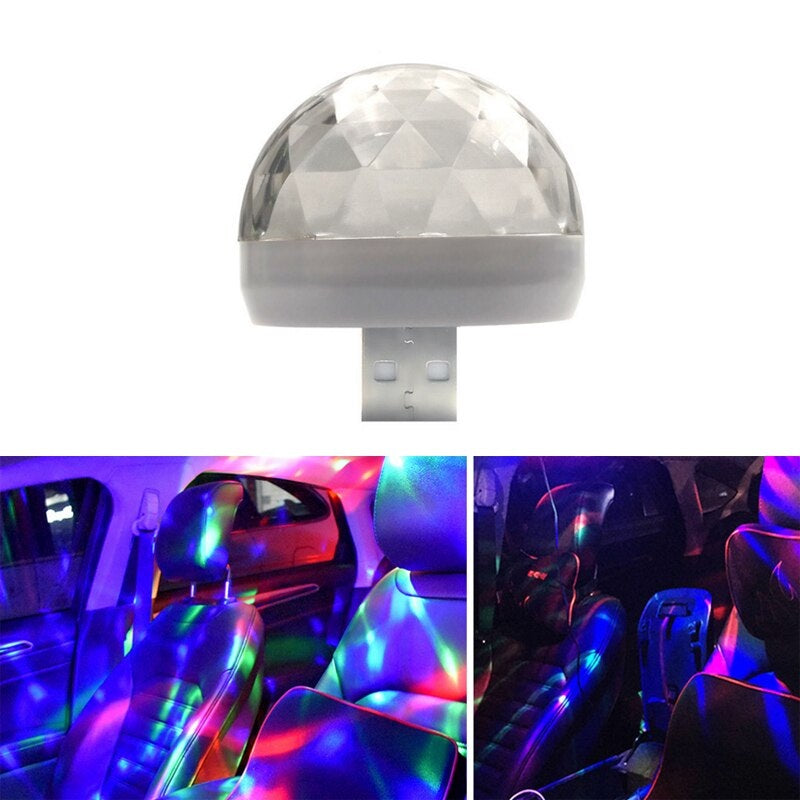Auto Led Auto Lampe USB Umgebungs Licht DJ RGB Mini Bunte Musik Sound Licht  USB-C Interface Apple Interface Urlaub Partei karaoke