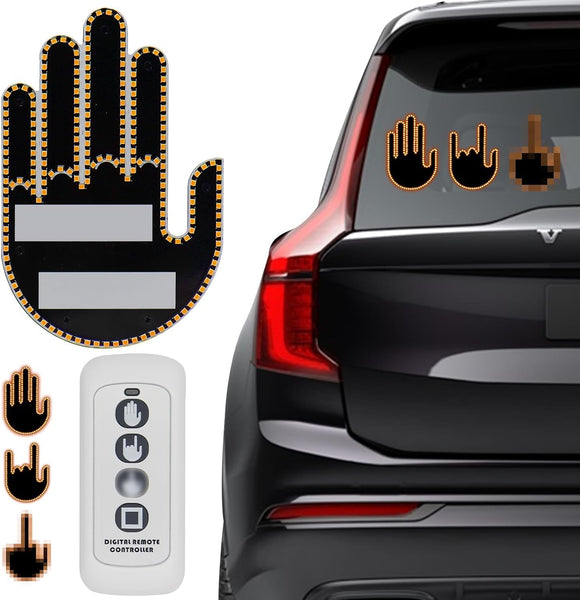 AutoBizarre 3 in 1 Finger Hand Gesture Lights Fun Gesture Lights Warning Lights with Wireless Remote Controller for All Cars, Vans & Trucks