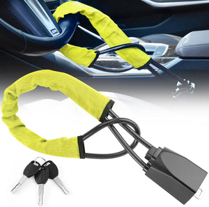 Autobizarre Anti-Theft Heavy Duty Car Security Adjustable Car Steering Wheel Lock with Seat Belt Lock Universal for All Cars