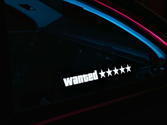 AutoBizarre GTA Wanted 5 Star Decal Sticker Light Glow Lamp Panel for Car Windshield LED Decoration Flashing Light Sticker with Multiple Modes(Works with All Cars)