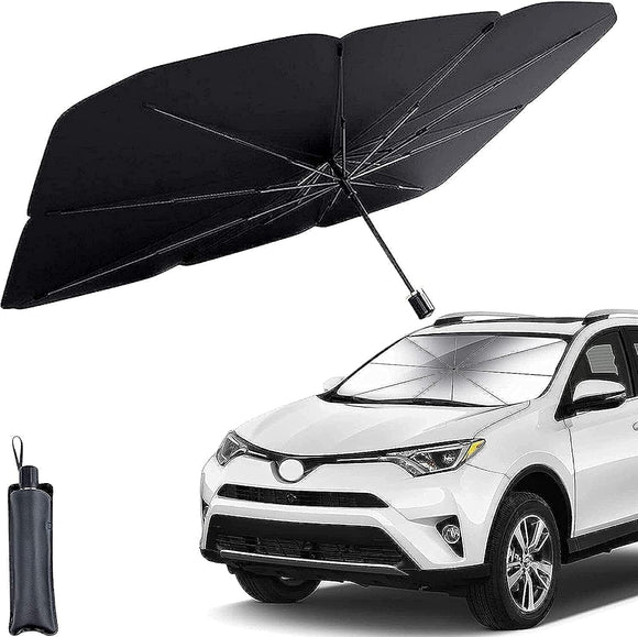 AutoBizarre Car Windshield Foldable Umbrella Sun Shade UV Rays and Sunlight Heat Reflector Protector Universal for All Cars