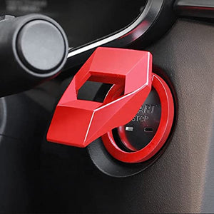 AutoBizarre Car Engine Ignition Start Stop Switch Button Red Cover for Switch Protection and Decoration for All Cars
