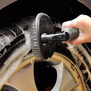 AutoBizarre Wheel Rim Tyre Cleaning Brush/Tyre Brush - Universal For All Vehicles, Grey