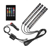 AutoBizarre 12 LED Multicolor Music Controlled Sound Activated for Car Interior Atmosphere Light (works with all cars)
