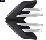 AutoBizarre Car Styling Decorative Black Silver Side Vents Air Flow Duct Sticker - Universal for All Cars - Set of 2 pcs