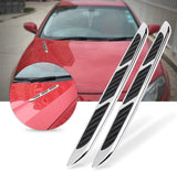 AutoBizarre Car Styling Decorative Side Vents Air Flow Duct ABS Chrome Stickers - Set of 2 - Compatible with All Cars