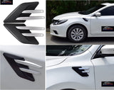 AutoBizarre Car Styling Decorative Black Silver Side Vents Air Flow Duct Sticker - Universal for All Cars - Set of 2 pcs