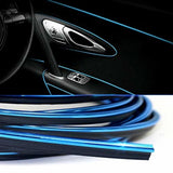 AutoBizarre Metallic Blue Chrome Interior Decoration Beading, Flexible Styling PVC Moulding Trim Strip (5 Meters) Car Beading Roll
